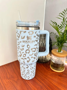 Stanley 40 oz Tumbler With Handle without Logo Leopard Tumbler